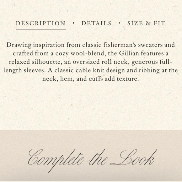 NWT Doen Gillian Fisherman Cable Knit Wool Cotton Roll Turtleneck Sweater Ivory - Picture 8 of 10